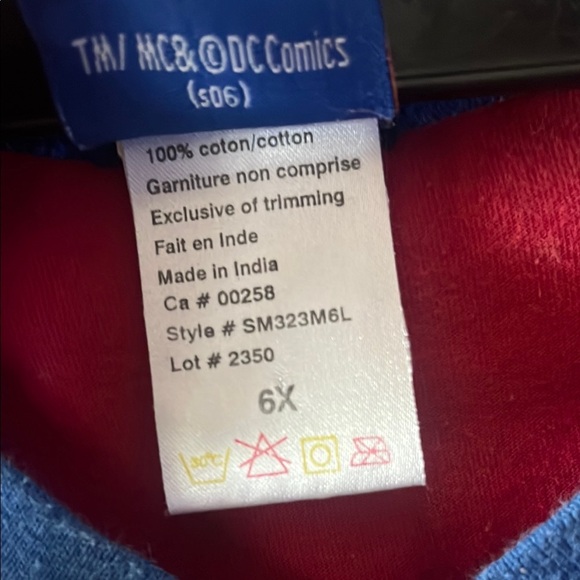 Superman Kids Costume T-Shirt - Red and Blue - Picture 3 of 4